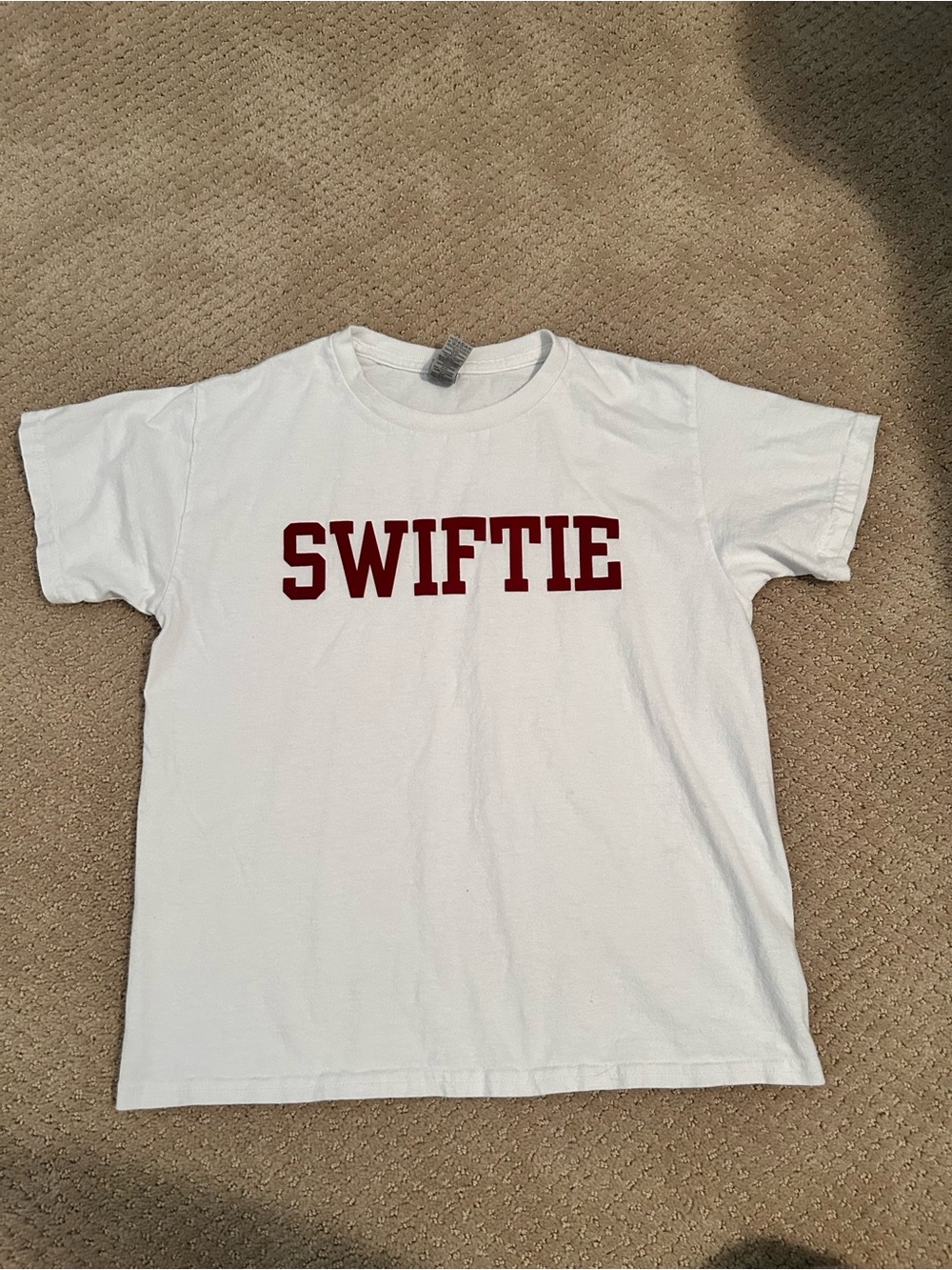 Hanes White Tee with Maroon "SWIFTIE" Graphic